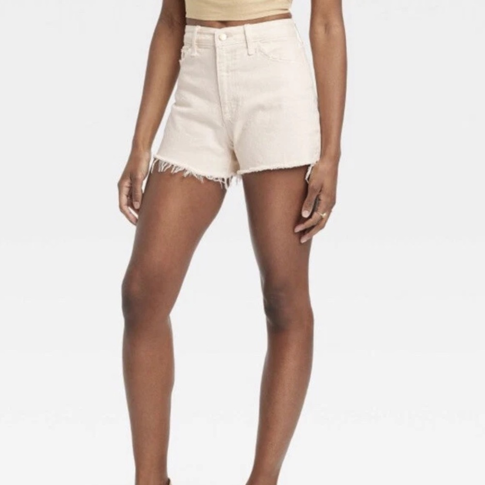Universal Thread Highest Rise Shortie Shorts in Cream Relaxed Wide Leg